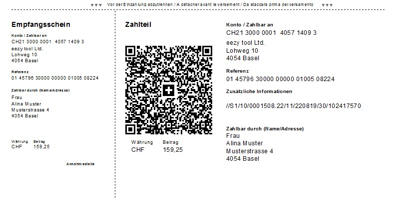 QR Rechnung Beispielbild Muster