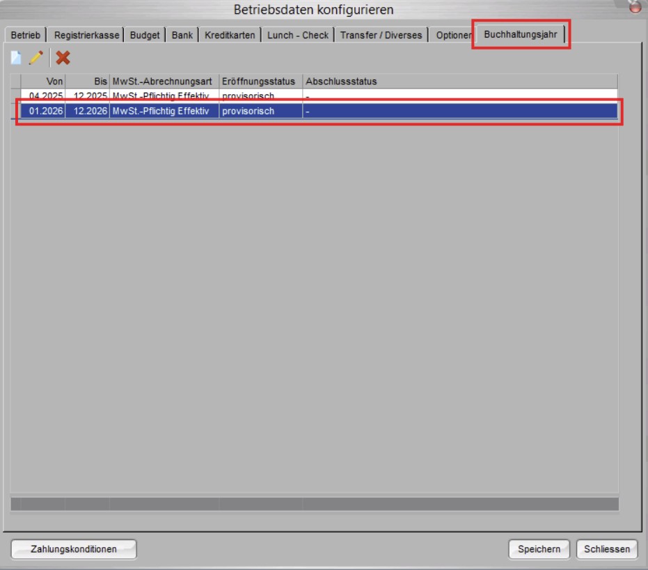 Übertragung der Kassen- und Finanzkontosalden